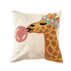 Kids Pillowcase Hand-Tufted Canvas Hidden Zipper 18x18 Inch