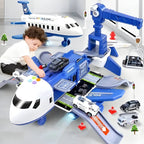 Kids Playset Friction-Powered Plane Lights & Sounds 20-Piece