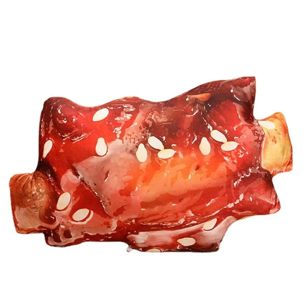 Kids Plush Cushion Realistic Barbecue Design Soft PP Cotton
