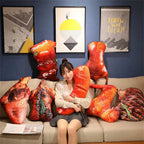 Kids Plush Cushion Realistic Barbecue Design Soft PP Cotton