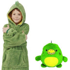 Kids Plush Hoodie Convertible Soft Polyester Fits Ages 4-10