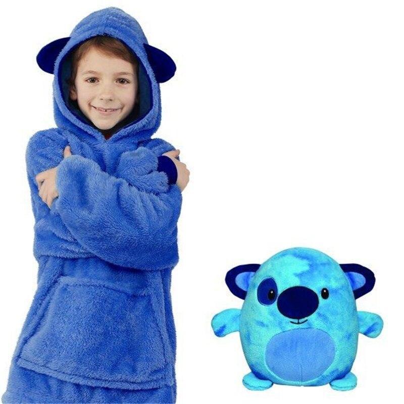 Kids Plush Hoodie Convertible Soft Polyester Fits Ages 4-10