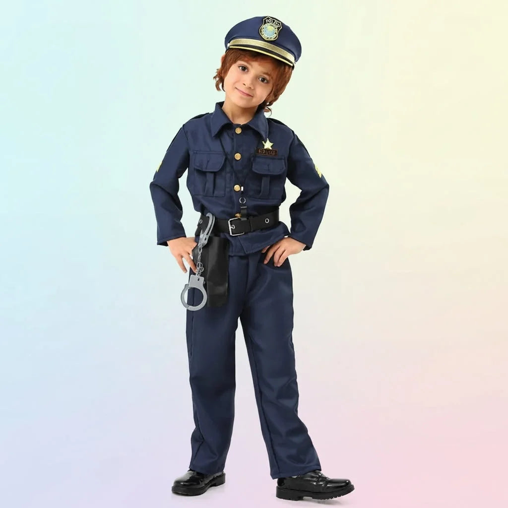 Kids Police Costume Realistic Uniform Set