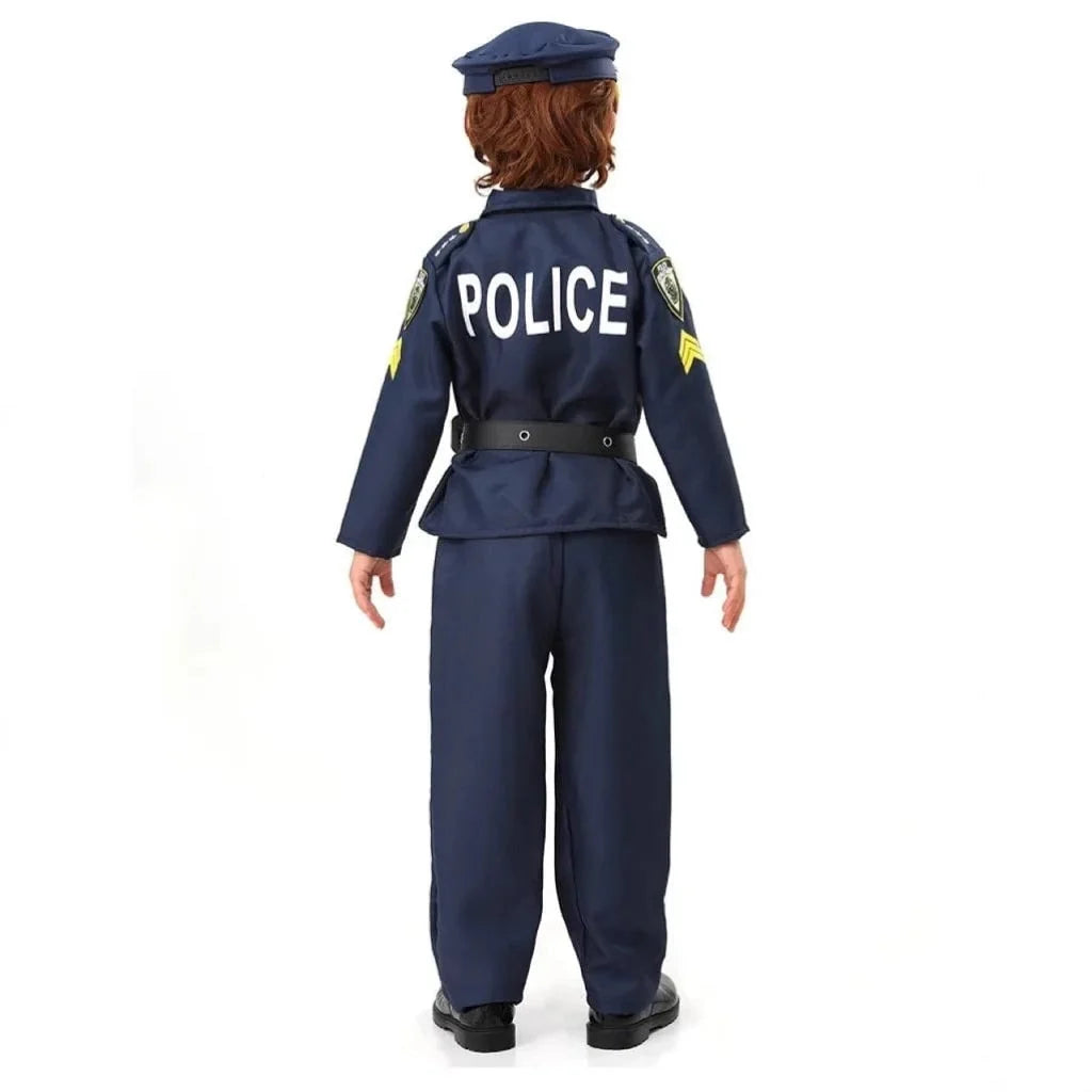 Kids Police Costume Realistic Uniform Set