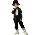 Kids Pop Star Dance Costume Sparkling Jacket & Pants