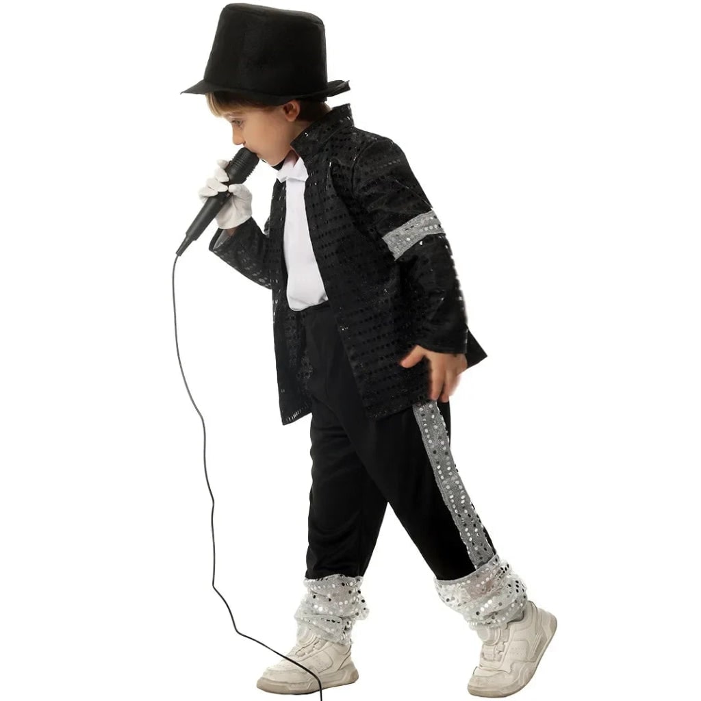 Kids Pop Star Dance Costume Sparkling Jacket & Pants