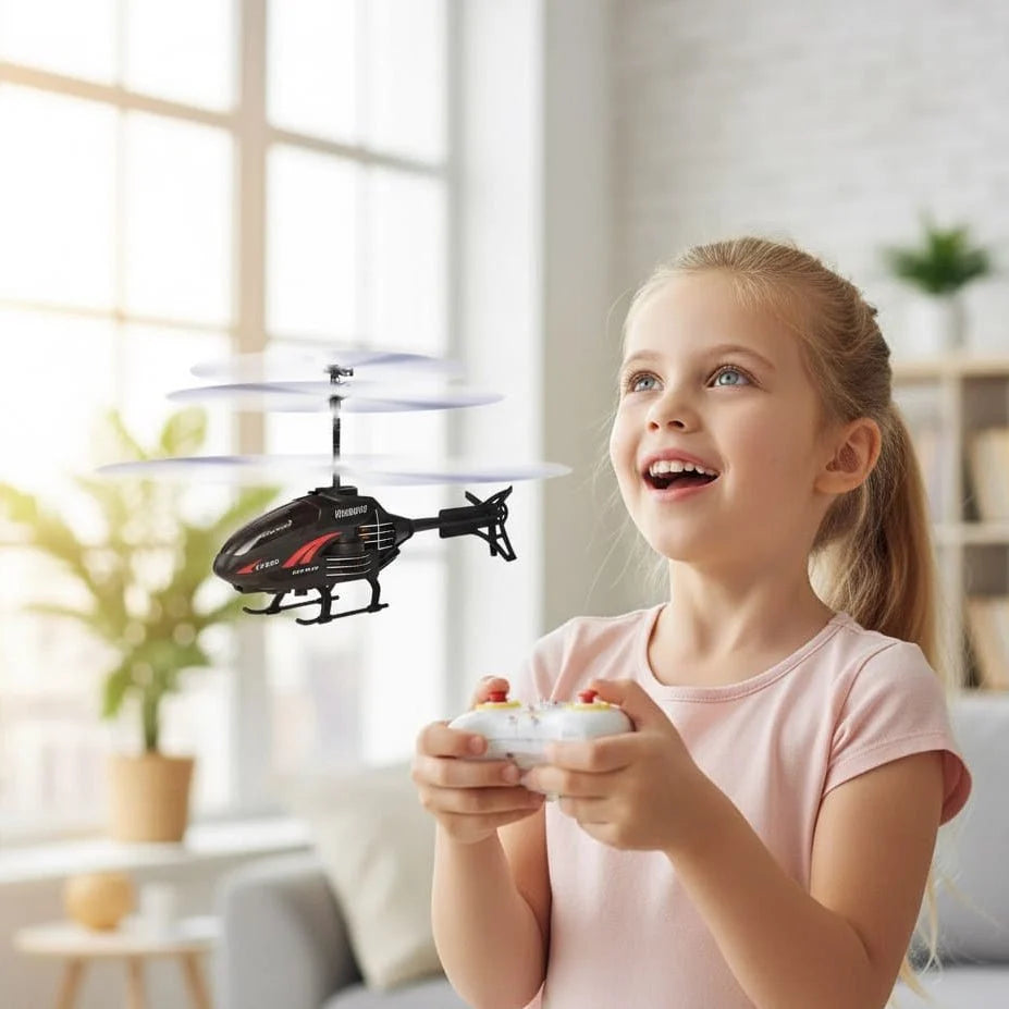 Kids RC Helicopter Gyro-Stabilized USB Rechargeable 8-10 Min Flight