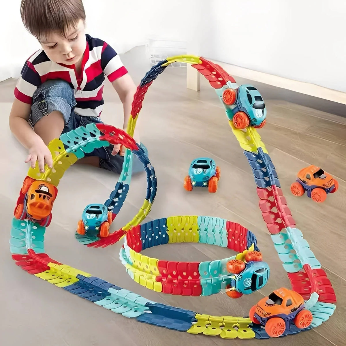 Kids Race Track Modular LED USB Rechargeable