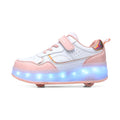 Kids Roller Shoes Foldable Wheels & Rechargeable LED