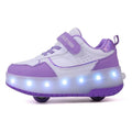 Kids Roller Shoes Removable Wheels USB Rechargeable LED