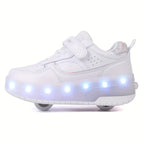 Kids Roller Shoes Removable Wheels USB Rechargeable LED