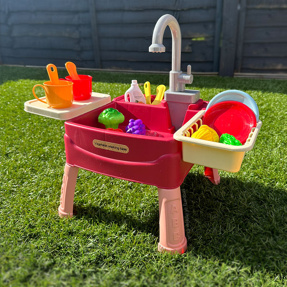 Kids Sink Playset Circulating Faucet 19 Accessories