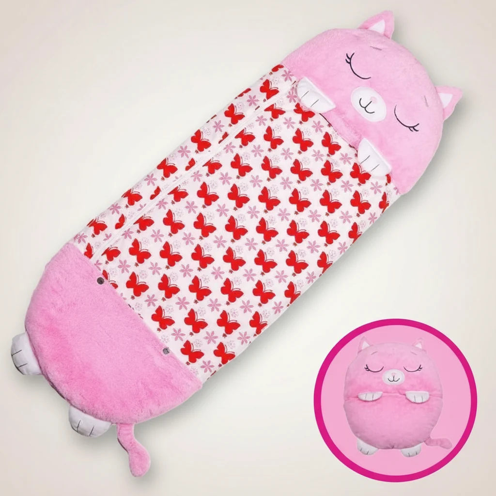 Kids' Sleeping Bag 2-in-1 Animal-Shaped Pillow
