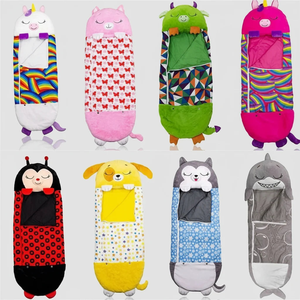 Kids' Sleeping Bag 2-in-1 Animal-Shaped Pillow