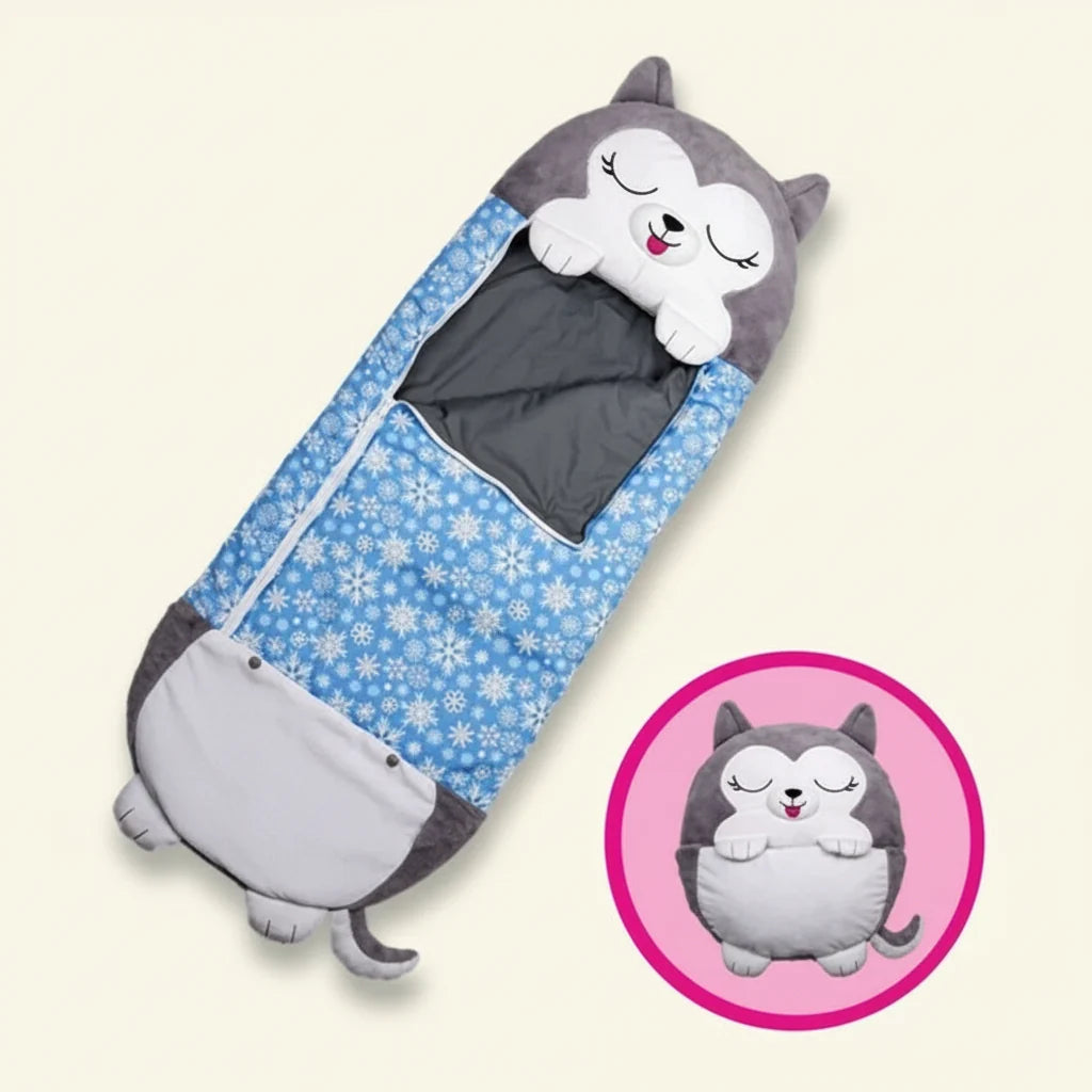 Kids' Sleeping Bag 2-in-1 Animal-Shaped Pillow