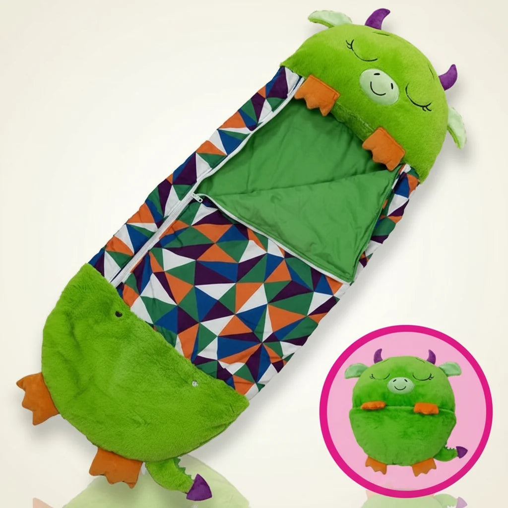 Kids' Sleeping Bag 2-in-1 Animal-Shaped Pillow