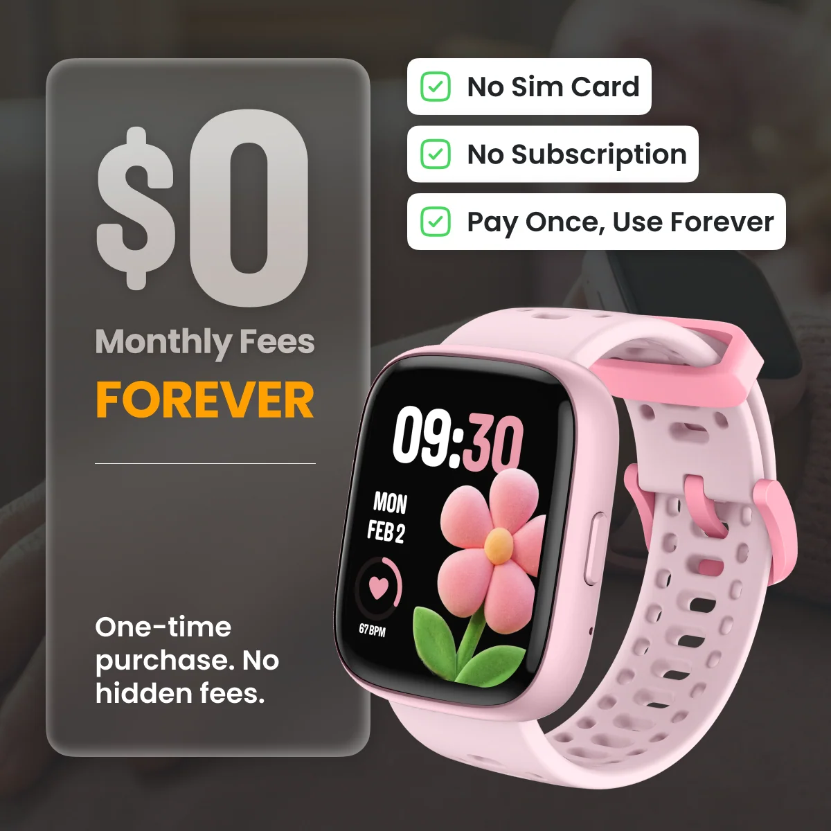 Kids Smart Watch GPS Tracking 7-Day Battery