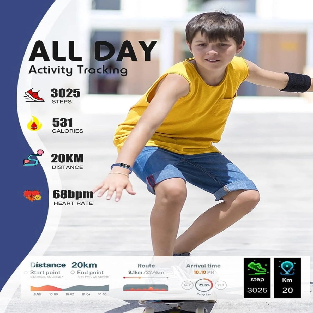 Kids Smartwatch Heart Rate & GPS Silicone Band