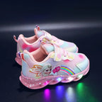 Kids Sneakers LED Light Sole Breathable Mesh Velcro Closure