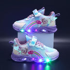 Kids Sneakers LED Light Sole Breathable Mesh Velcro Closure