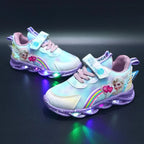 Kids Sneakers LED Light Sole Breathable Mesh Velcro Closure