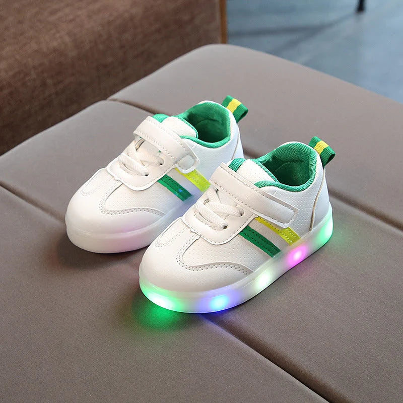 Kids Sneakers LED Light-Up Flexible Rubber Sole