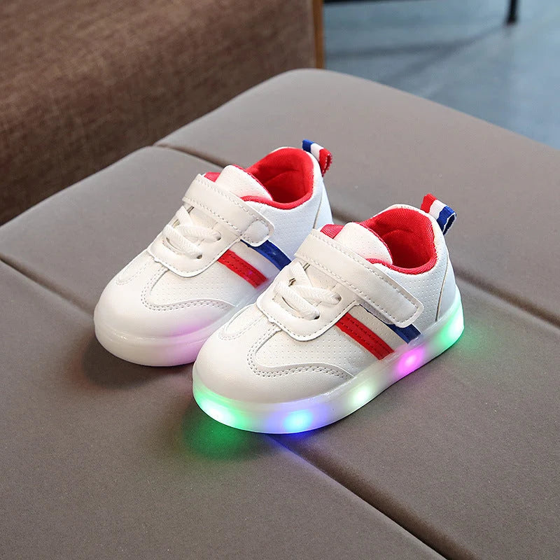 Kids Sneakers LED Light-Up Flexible Rubber Sole