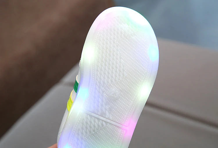 Kids Sneakers LED Light-Up Flexible Rubber Sole