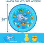 Kids Splash Pad 68-Inch Adjustable Spray Inflatable Edge