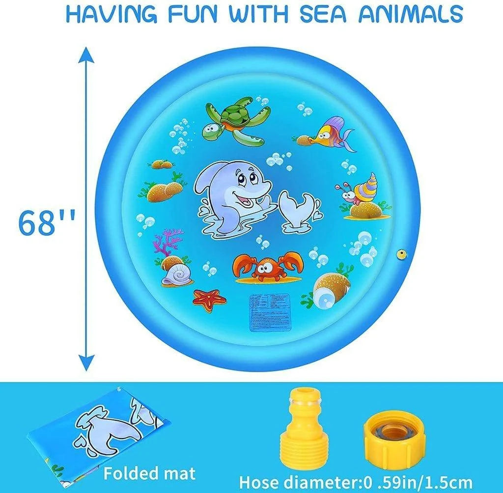Kids Splash Pad 68-Inch Adjustable Spray Inflatable Edge