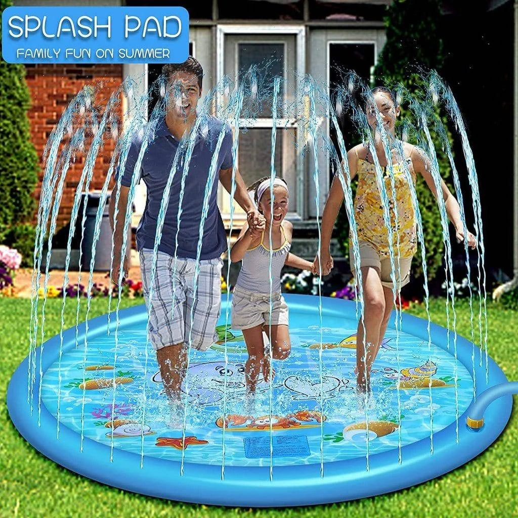Kids Splash Pad 68-Inch Adjustable Spray & Inflatable Edge