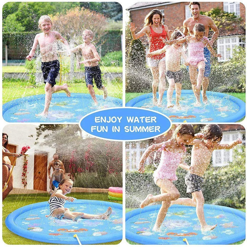 Kids Splash Pad 68-Inch Adjustable Spray & Inflatable Edge