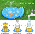 Kids Splash Pad 68-Inch Adjustable Spray Inflatable Edge