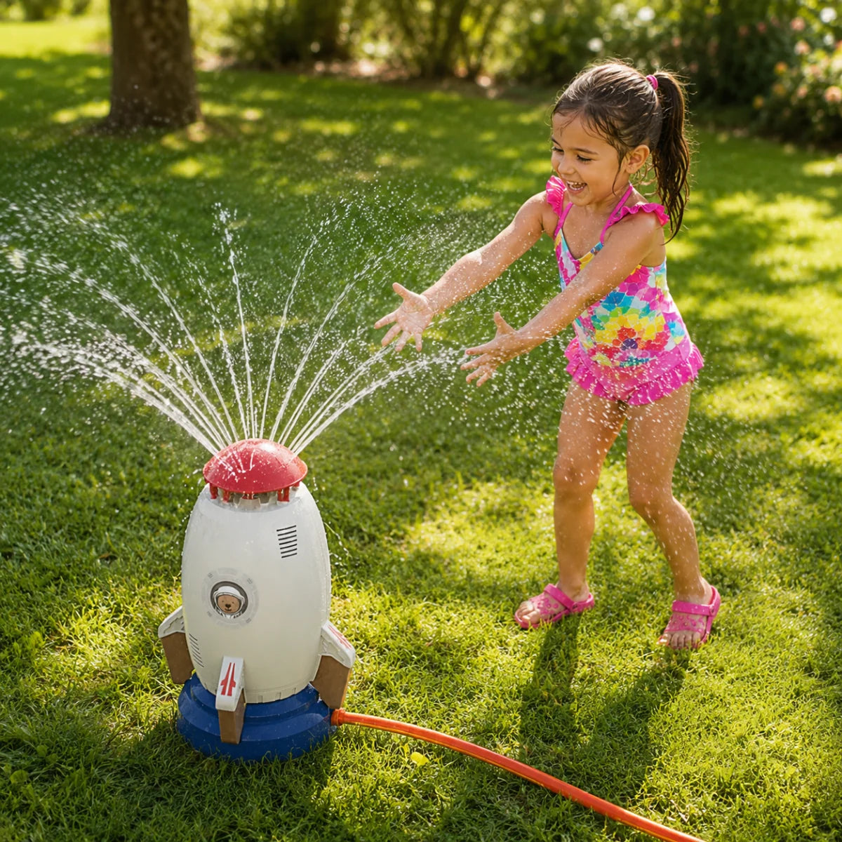 Kids Sprinkler 360° Rotating Rocket BPA-Free
