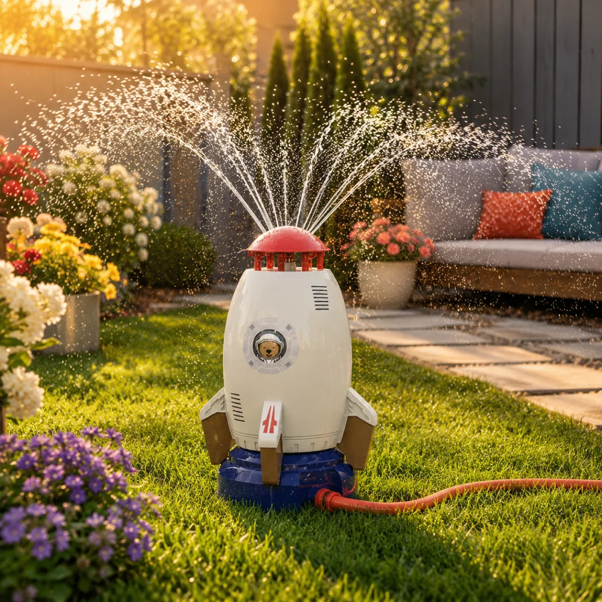 Kids Sprinkler 360° Rotating Rocket BPA-Free