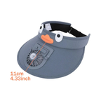 Kids Sun Visor Solar-Powered Cooling Fan UV-Blocking