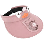 Kids Sun Visor Solar-Powered Cooling Fan UV-Blocking
