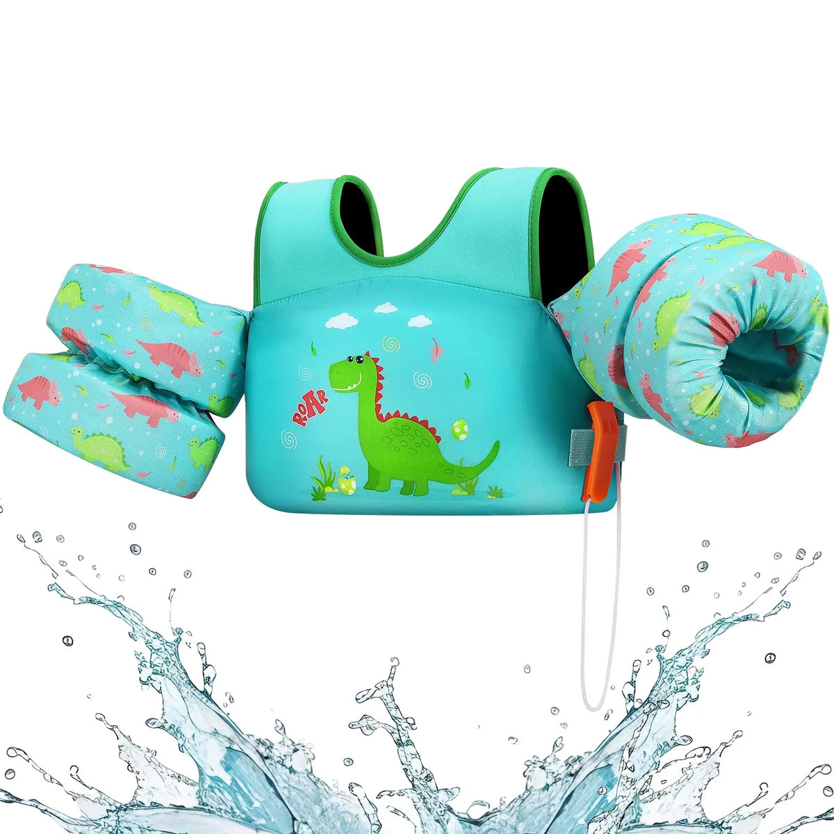 Kids Swim Vest Foam Core & Built-In Arm Floats