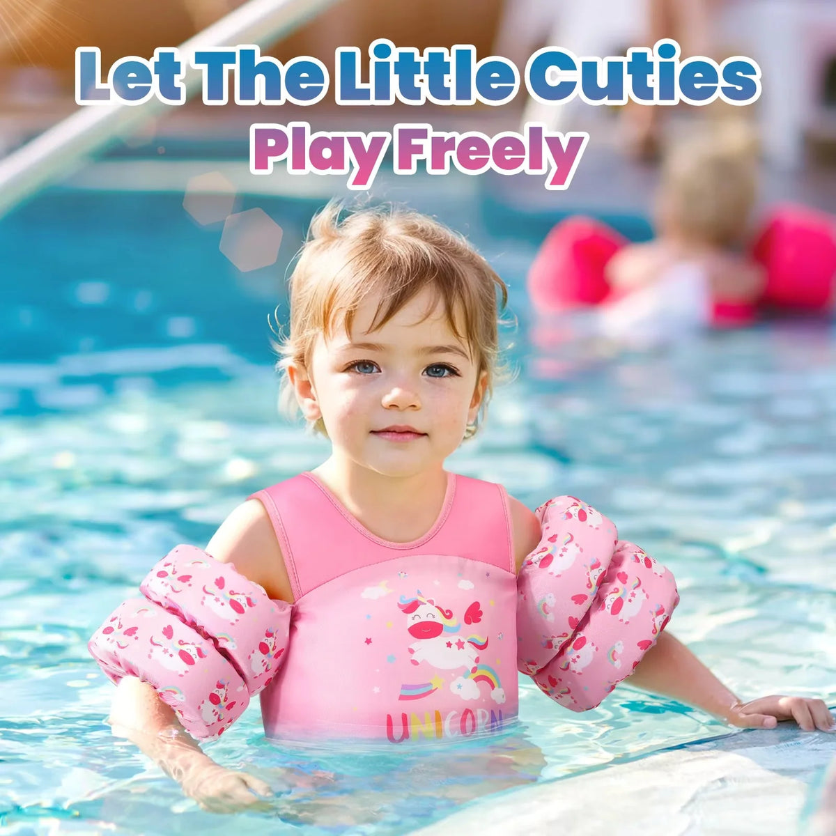 Kids Swim Vest Foam Core & Built-In Arm Floats