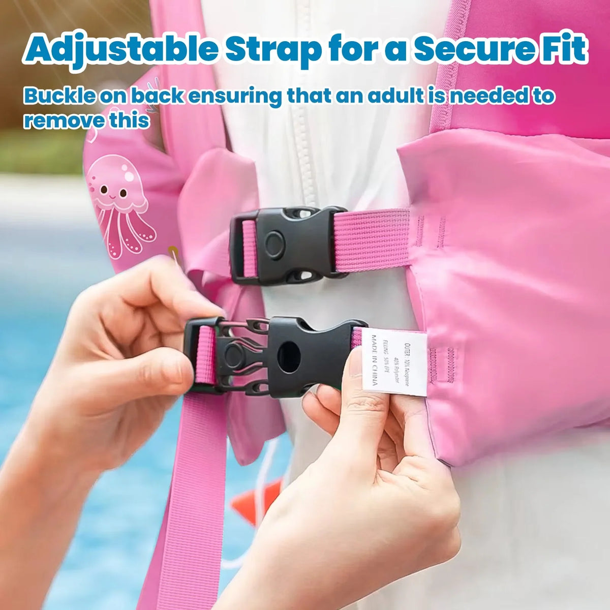 Kids Swim Vest Foam Core & Built-In Arm Floats