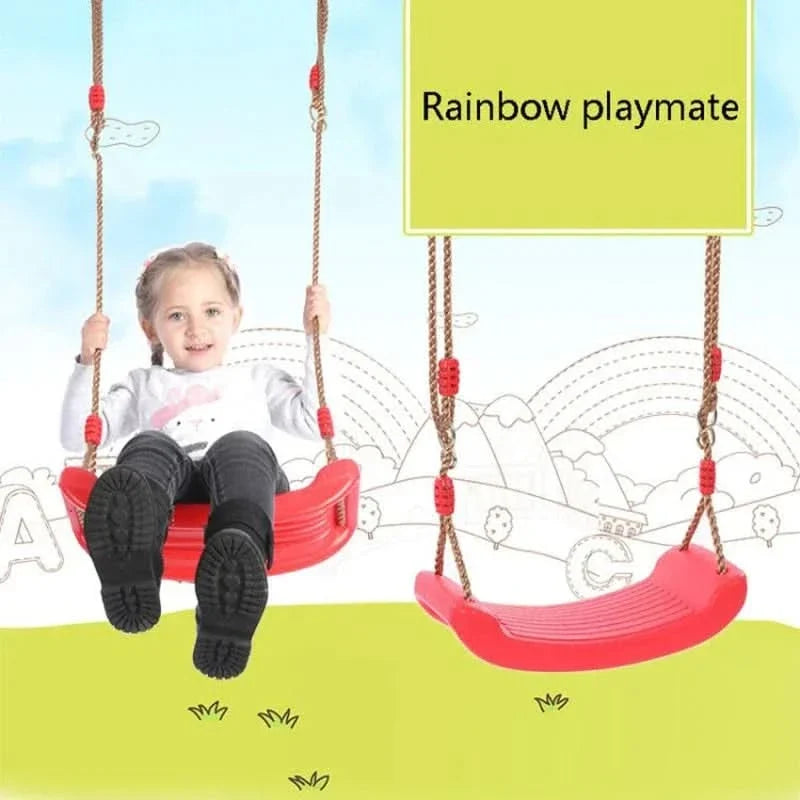 Kids Swing Seat Adjustable Rope Height Durable Plastic