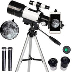 Kids Telescope 70mm Aperture Adjustable Tripod & Smartphone Adapter