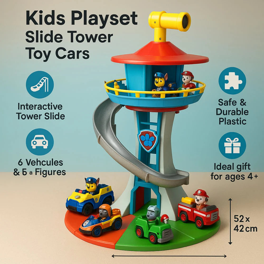 Kids Tower Playset Spiral Slide & Figures