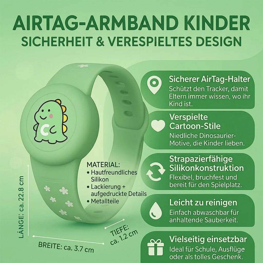 Kids Tracker Bracelet Adjustable Silicone Secure Holder
