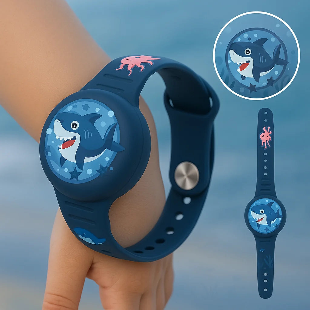 Kids Tracker Wristband Adjustable Silicone & Secure Holder