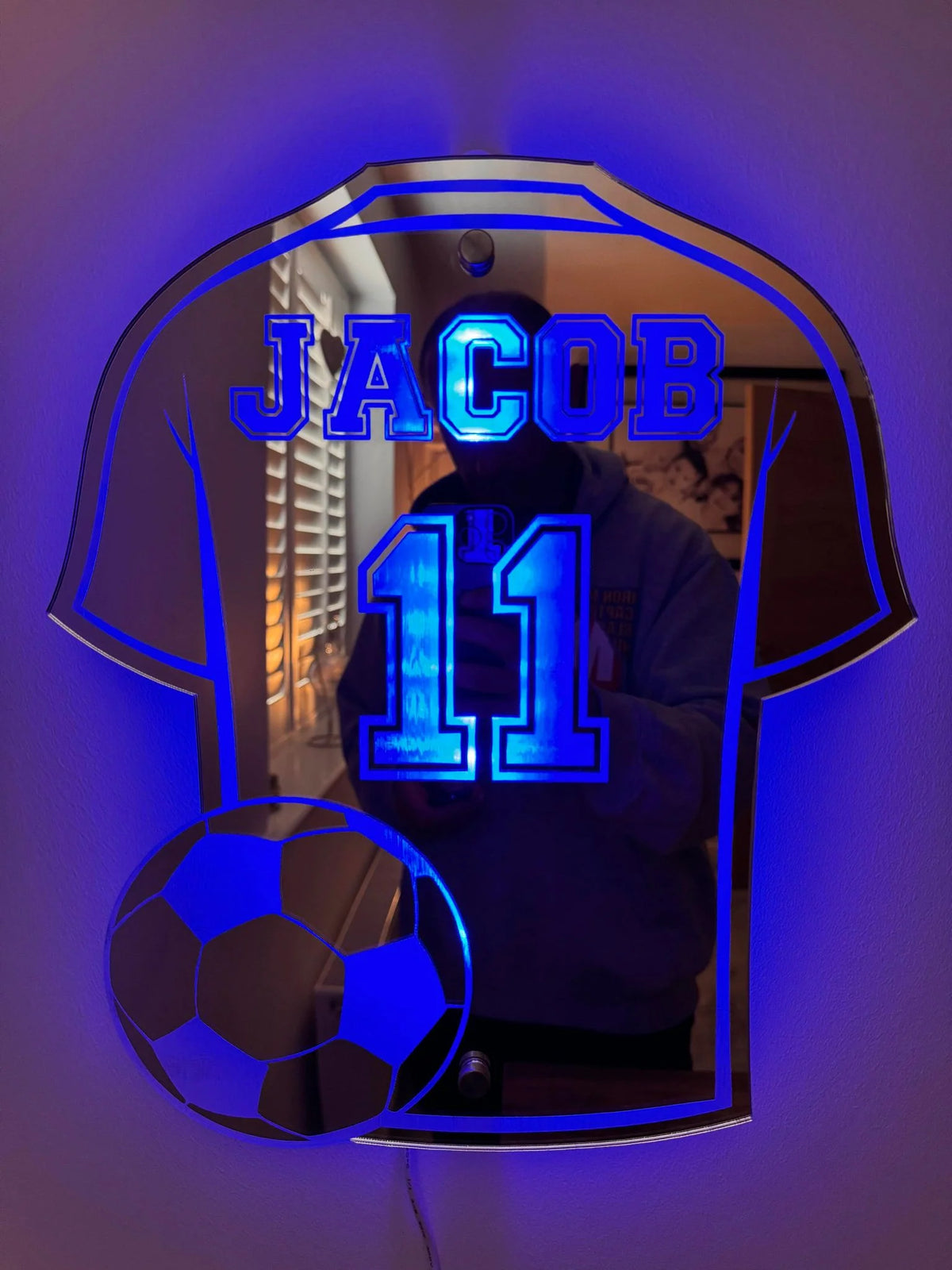 Kids Wall Mirror Football Shirt Personalized Name & Number