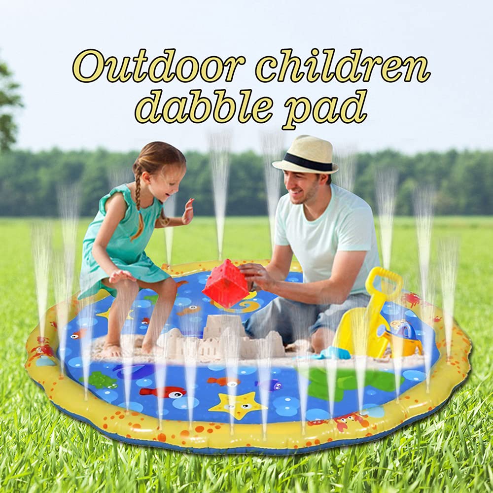Kids Water Play Mat 60 Inch Hose-Ready Flat Splash
