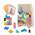 Kids Wooden Puzzle Natural Wood & Challenge Cards