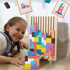 Kids Wooden Puzzle Natural Wood & Challenge Cards
