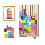 Kids Wooden Puzzle Natural Wood & Challenge Cards